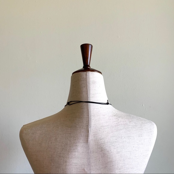 Taupe Gray and Black agate slice pendant necklace Adjustable length cord Stone - Picture 6 of 6